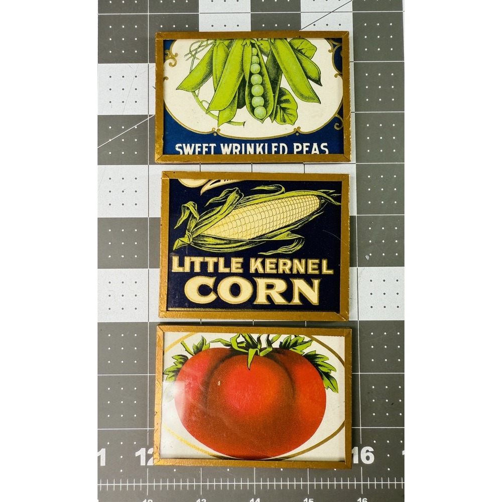 Vintage Harvey's Wallhangers seed/food magnets handcrafted farm garden advertise